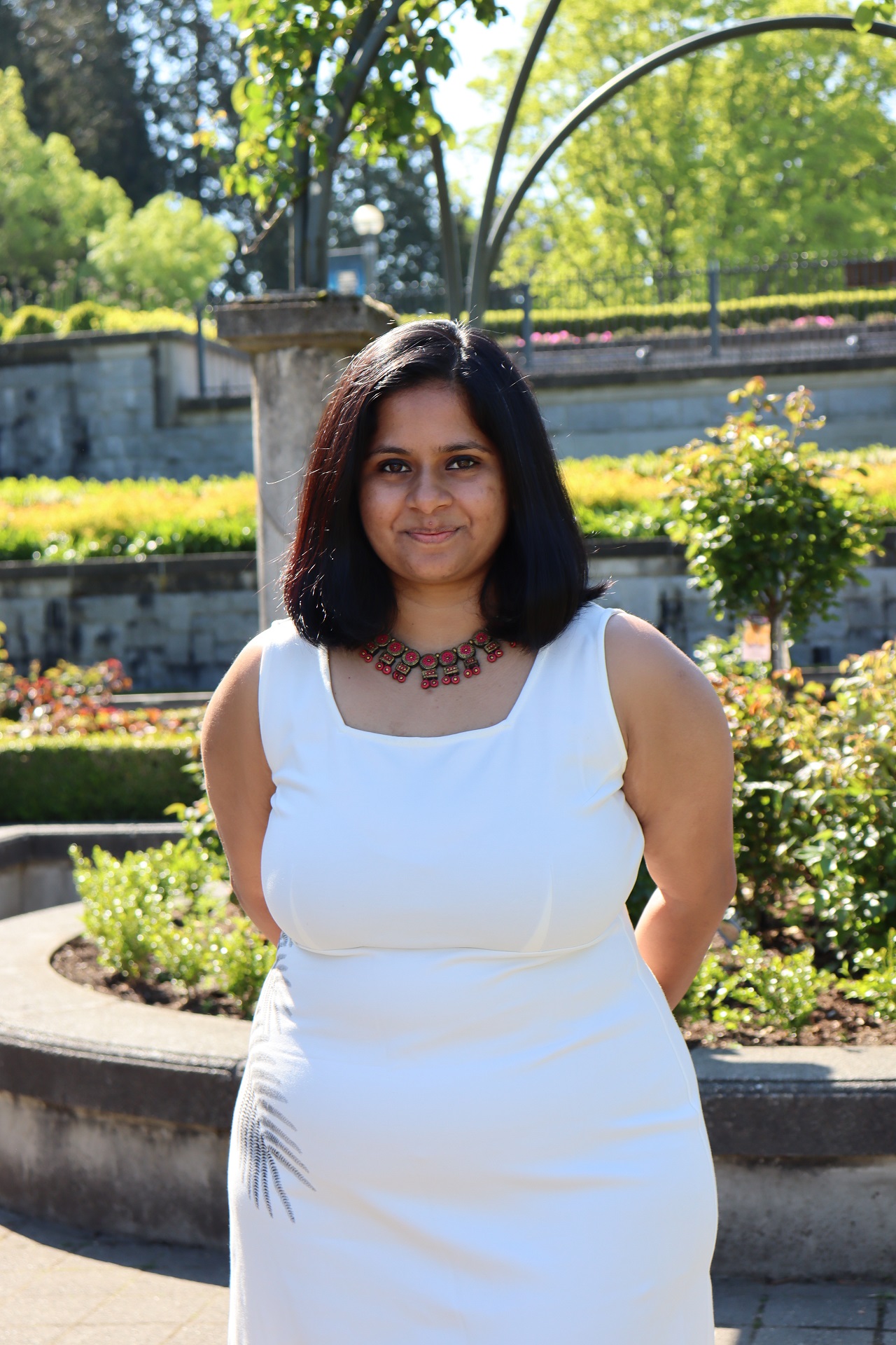 Meghna in UBC's Rose Garden