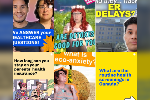 Video thumbnails are seen on the Healthcare for Real Instagram page.