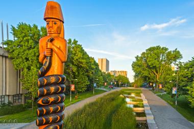 Double-Headed Serpent Post, a totem pole at UBC