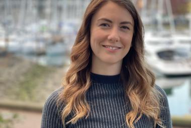 Keisha, near harbour of sailboats