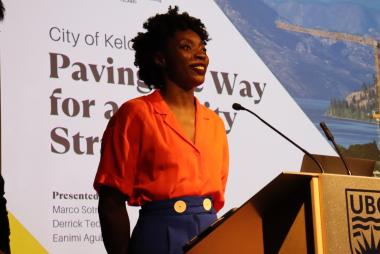 Student at UBC lectern